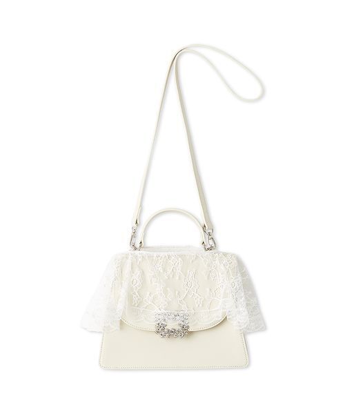 LILY BROWN（リリーブラウン）の「[L.B CANDY STOCK] 2wayレースカバーバッグ（ショルダーバッグ・レディース・アイボリー/ブラック・F）」の8枚目の写真