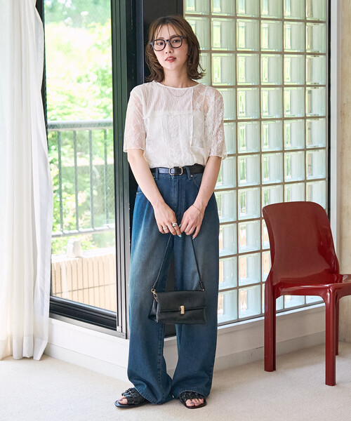 FREAK'S STORE(フリークスストア)の「限定展開 レース パッチワーク 半袖 トップス(Tシャツ/カットソー・レディース・オフホワイト/ブラック・フリ-)」の15枚目の写真