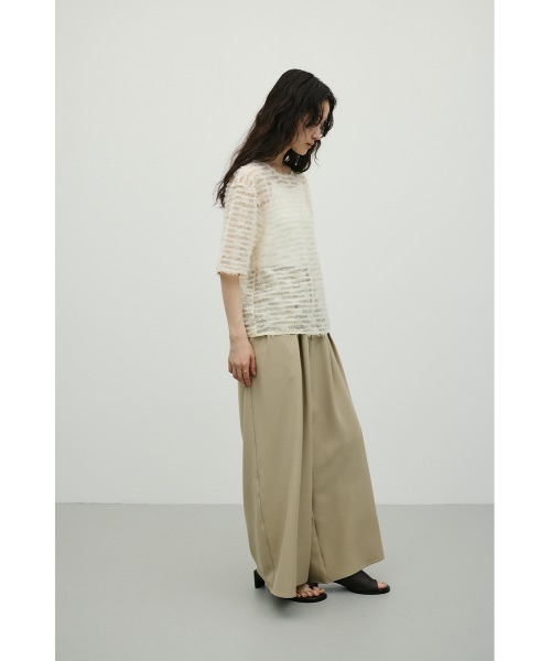 STYLEMIXER(スタイルミキサー)の「フリンジチュールトップ(Tシャツ/カットソー・レディース・ブラック/アイボリー・FREE)」の5枚目の写真