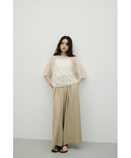 STYLEMIXER(スタイルミキサー)の「フリンジチュールトップ(Tシャツ/カットソー・レディース・ブラック/アイボリー・FREE)」の7枚目の写真