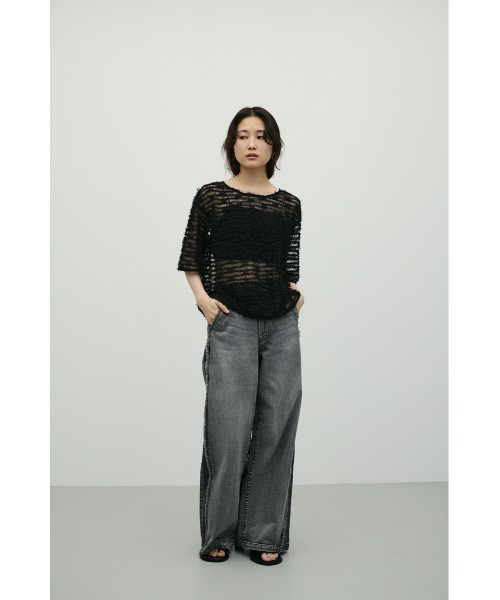 STYLEMIXER(スタイルミキサー)の「フリンジチュールトップ(Tシャツ/カットソー・レディース・ブラック/アイボリー・FREE)」の15枚目の写真