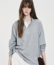 NOHANT（ノアン）の「RELAXED LONG-SLEEVE POLO GRAY（ポロシャツ）」