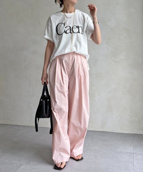 DouDou(ドゥドゥ)の「【WEB限定】CaenクルーネックロゴTEE(Tシャツ/カットソー・レディース・レッド/オフホワイト/チャコールグレー・FREE)」の20枚目の写真