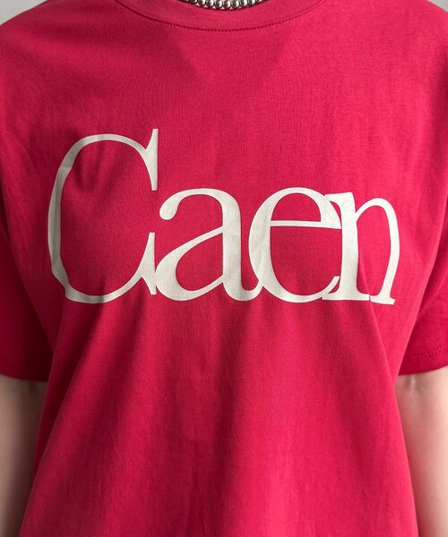 DouDou(ドゥドゥ)の「【WEB限定】CaenクルーネックロゴTEE(Tシャツ/カットソー・レディース・レッド/オフホワイト/チャコールグレー・FREE)」の17枚目の写真