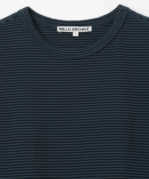 Millo Archive（ミロ アーカイブ）の「モズストライプTシャツ[ブルーブラック]（Tシャツ/カットソー・メンズ・その他・MEDIUM/LARGE/X-LARGE）」の2枚目の写真