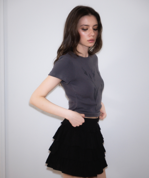 ROSEFRANTZ（ロゼフランツ）の「Floral Sketch Graphic T-shirt [Charcoal]（Tシャツ/カットソー・レディース・チャコールグレー・SMALL/MEDIUM）」の8枚目の写真