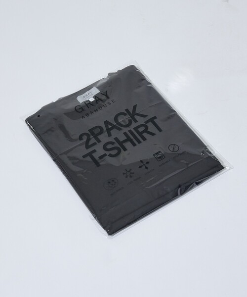 ABAHOUSE GRAY(アバハウスグレイ)の「【SMART CLOSET/2枚セット】接触冷感 シルケット天竺 クルーネック パックTシャツ / WEB限定(Tシャツ/カットソー・メンズ・ホワイト/その他/ブラック・44/46/48/50)」の3枚目の写真