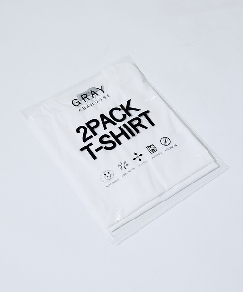 ABAHOUSE GRAY(アバハウスグレイ)の「【SMART CLOSET/2枚セット】接触冷感 シルケット天竺 クルーネック パックTシャツ / WEB限定(Tシャツ/カットソー・メンズ・ホワイト/その他/ブラック・44/46/48/50)」の4枚目の写真