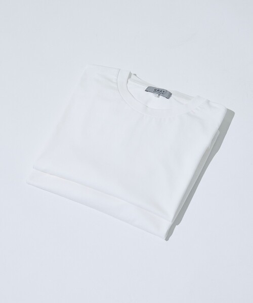 ABAHOUSE GRAY(アバハウスグレイ)の「【SMART CLOSET/2枚セット】接触冷感 シルケット天竺 クルーネック パックTシャツ / WEB限定(Tシャツ/カットソー・メンズ・ホワイト/その他/ブラック・44/46/48/50)」の5枚目の写真