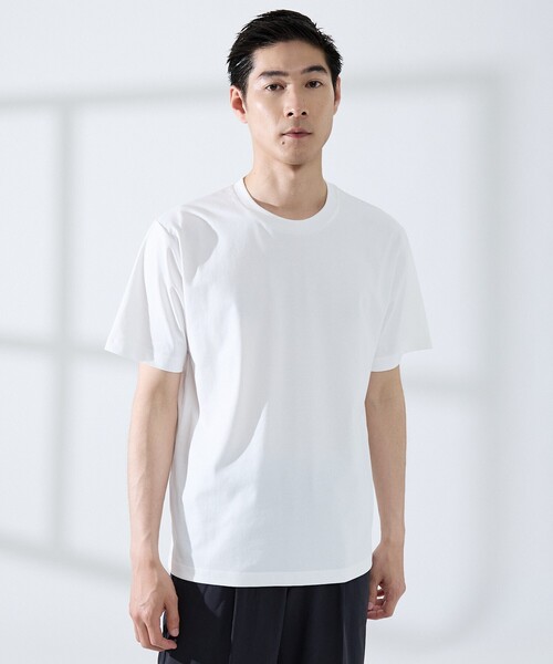 ABAHOUSE GRAY(アバハウスグレイ)の「【SMART CLOSET/2枚セット】接触冷感 シルケット天竺 クルーネック パックTシャツ / WEB限定(Tシャツ/カットソー・メンズ・ホワイト/その他/ブラック・44/46/48/50)」の7枚目の写真