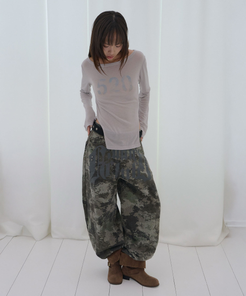 FANCY CLUB（ファンシークラブ）の「520 ボートネックシアーロングスリーブ (グレー) F26QB047（Tシャツ/カットソー・レディース・その他・ONE）」の3枚目の写真