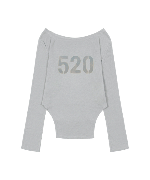 FANCY CLUB（ファンシークラブ）の「520 ボートネックシアーロングスリーブ (グレー) F26QB047（Tシャツ/カットソー・レディース・その他・ONE）」の4枚目の写真