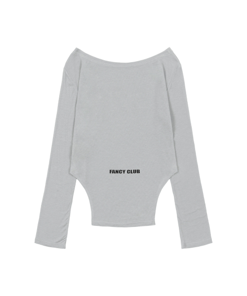 FANCY CLUB（ファンシークラブ）の「520 ボートネックシアーロングスリーブ (グレー) F26QB047（Tシャツ/カットソー・レディース・その他・ONE）」の5枚目の写真