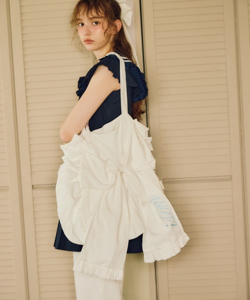 idem(イデム)の「big ribbon frill tote bag / リボンバッグ(トートバッグ・レディース・ホワイト・FREE)」の10枚目の写真