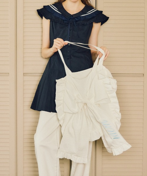 idem(イデム)の「big ribbon frill tote bag / リボンバッグ(トートバッグ・レディース・ホワイト・FREE)」の9枚目の写真