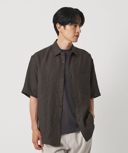 BEAUTY&YOUTH UNITED ARROWS(ビューティーアンドユースユナイテッドアローズ)の「ライト リネンタッチ レギュラーカラー シャツ FORM型(シャツ/ブラウス・メンズ・ホワイト/ダークグレー/コバルトブルー・XL/L/M/S)」の5枚目の写真