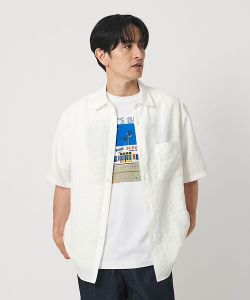 BEAUTY&YOUTH UNITED ARROWS(ビューティーアンドユースユナイテッドアローズ)の「ライト リネンタッチ レギュラーカラー シャツ FORM型(シャツ/ブラウス・メンズ・ホワイト/ダークグレー/コバルトブルー・XL/L/M/S)」の8枚目の写真