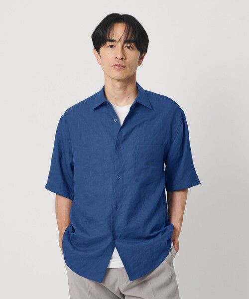 BEAUTY&YOUTH UNITED ARROWS(ビューティーアンドユースユナイテッドアローズ)の「ライト リネンタッチ レギュラーカラー シャツ FORM型(シャツ/ブラウス・メンズ・ホワイト/ダークグレー/コバルトブルー・XL/L/M/S)」の9枚目の写真