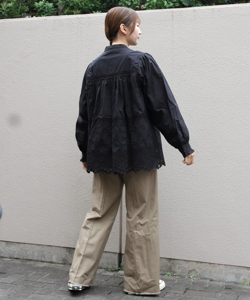 THE SHINZONE（ザ　シンゾーン）の「THE SHINZONE/シンゾーン　チャーチブラウス　CHURCH BLOUSE　26AMSBL06（シャツ/ブラウス・レディース・ブラック/ホワイト・36）」の3枚目の写真