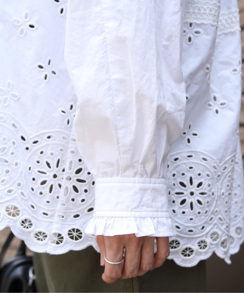 THE SHINZONE（ザ　シンゾーン）の「THE SHINZONE/シンゾーン　チャーチブラウス　CHURCH BLOUSE　26AMSBL06（シャツ/ブラウス・レディース・ブラック/ホワイト・36）」の7枚目の写真
