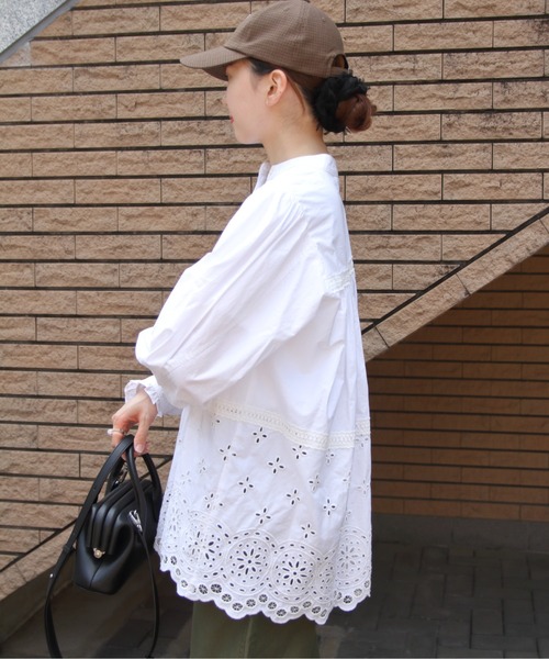 THE SHINZONE（ザ　シンゾーン）の「THE SHINZONE/シンゾーン　チャーチブラウス　CHURCH BLOUSE　26AMSBL06（シャツ/ブラウス・レディース・ブラック/ホワイト・36）」の9枚目の写真