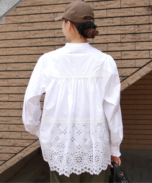 THE SHINZONE（ザ　シンゾーン）の「THE SHINZONE/シンゾーン　チャーチブラウス　CHURCH BLOUSE　26AMSBL06（シャツ/ブラウス・レディース・ブラック/ホワイト・36）」の10枚目の写真