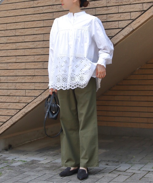 THE SHINZONE（ザ　シンゾーン）の「THE SHINZONE/シンゾーン　チャーチブラウス　CHURCH BLOUSE　26AMSBL06（シャツ/ブラウス・レディース・ブラック/ホワイト・36）」の11枚目の写真