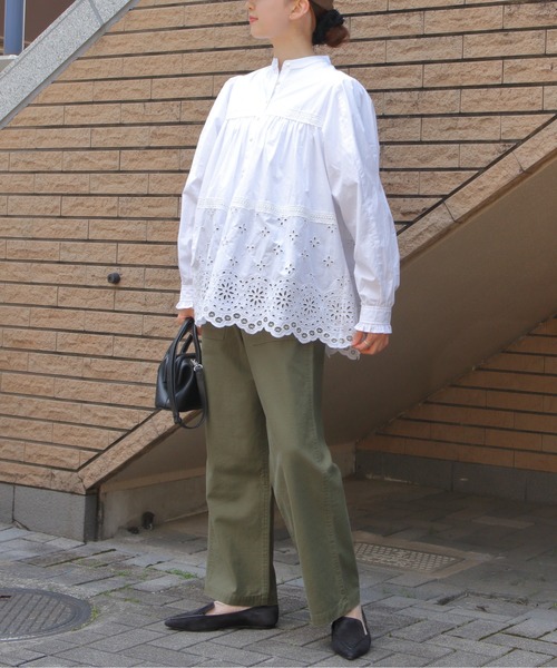 THE SHINZONE（ザ　シンゾーン）の「THE SHINZONE/シンゾーン　チャーチブラウス　CHURCH BLOUSE　26AMSBL06（シャツ/ブラウス・レディース・ブラック/ホワイト・36）」の12枚目の写真
