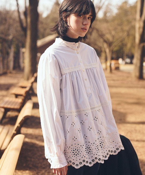 THE SHINZONE（ザ　シンゾーン）の「THE SHINZONE/シンゾーン　チャーチブラウス　CHURCH BLOUSE　26AMSBL06（シャツ/ブラウス・レディース・ブラック/ホワイト・36）」の16枚目の写真
