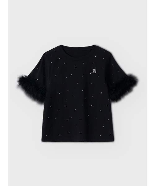 EIMY ISTOIRE(エイミーイストワール)の「FEATHER TEE(Tシャツ/カットソー・レディース・ライトピンク/ホワイト/ブラック・F)」の2枚目の写真