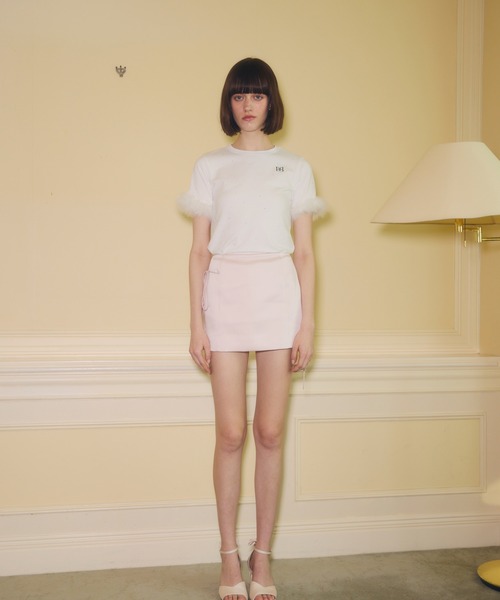EIMY ISTOIRE(エイミーイストワール)の「FEATHER TEE(Tシャツ/カットソー・レディース・ライトピンク/ホワイト/ブラック・F)」の9枚目の写真