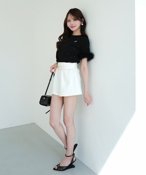 EIMY ISTOIRE（エイミーイストワール）の「FEATHER TEE（Tシャツ/カットソー・レディース・ライトピンク/ホワイト/ブラック・F）」の18枚目の写真