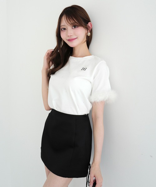 EIMY ISTOIRE（エイミーイストワール）の「FEATHER TEE（Tシャツ/カットソー・レディース・ライトピンク/ホワイト/ブラック・F）」の21枚目の写真