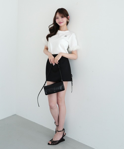 EIMY ISTOIRE（エイミーイストワール）の「FEATHER TEE（Tシャツ/カットソー・レディース・ライトピンク/ホワイト/ブラック・F）」の22枚目の写真