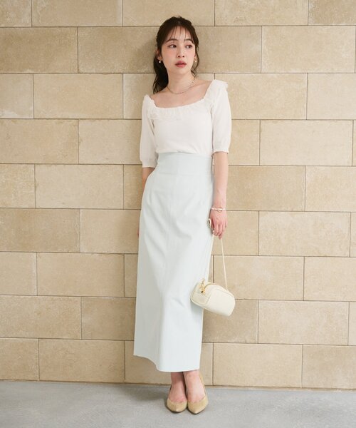 La boutique BonBon（ラブティックボンボン）の「【愛されニット】レースフリルニット（ニット/セーター・レディース・ホワイト/ネイビー/ピンク・FREE）」の15枚目の写真