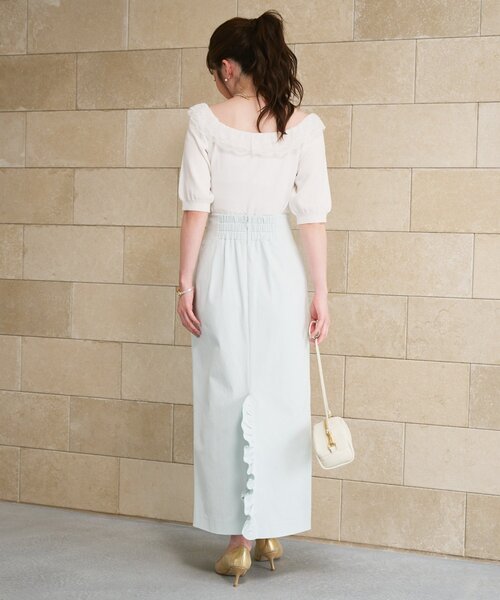 La boutique BonBon（ラブティックボンボン）の「【愛されニット】レースフリルニット（ニット/セーター・レディース・ホワイト/ネイビー/ピンク・FREE）」の17枚目の写真