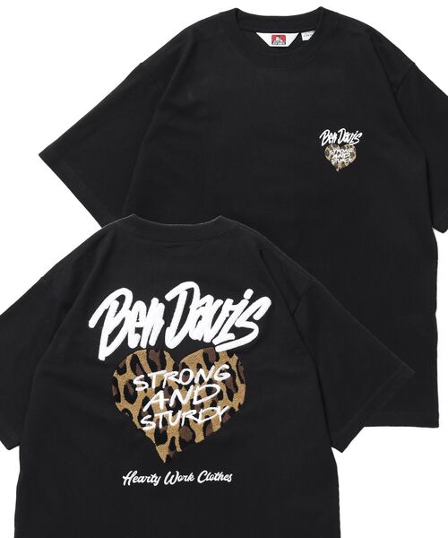 BEN DAVIS HEART CHENILLE 2 TEE — футболка с аппликацией сердцем, полукороткий рукав, унисекс