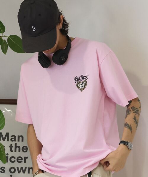 BEN DAVIS(ベンデイビス)の「【BEN DAVIS(ベンデイビス)】 HEART CHENILLE 2 TEE / Tシャツ 半袖 クルーネック 刺繍 ワンポイント ユニセックス オーバーサイズ(Tシャツ/カットソー・メンズ・ピンク/ホワイト/ブラック・MEDIUM/LARGE/X-LARGE)」の17枚目の写真