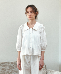TIS PINTUCK VOLUME BLOUSE_WHITE