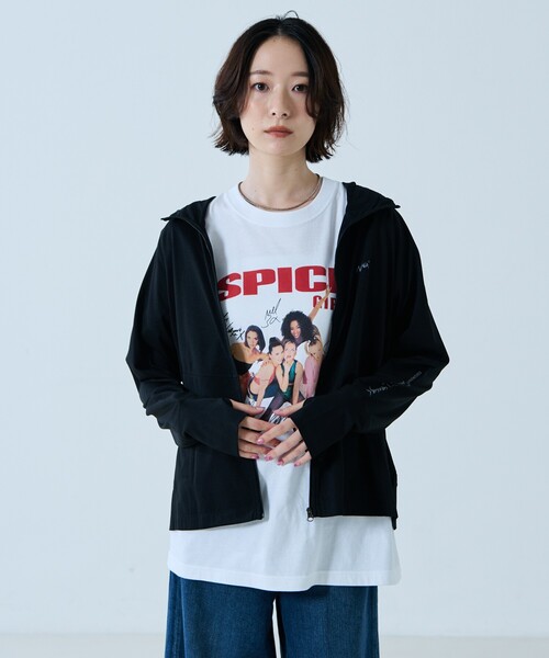 NANGA(ナンガ)の「【NANGA / ナンガ】Air Flex RASH GUARD ZIP PK W/リフレクタープリント ラッシュガードパーカー(Tシャツ/カットソー・レディース・ブラック/ホワイト/グレー・フリー)」の7枚目の写真