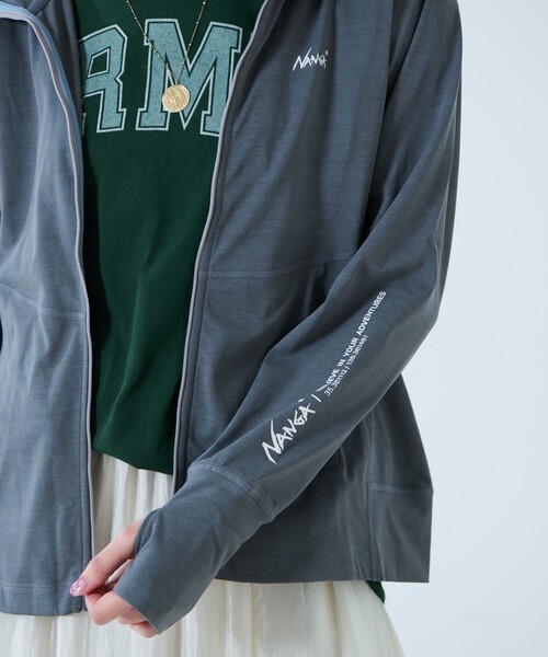 NANGA(ナンガ)の「【NANGA / ナンガ】Air Flex RASH GUARD ZIP PK W/リフレクタープリント ラッシュガードパーカー(Tシャツ/カットソー・レディース・ブラック/ホワイト/グレー・フリー)」の17枚目の写真