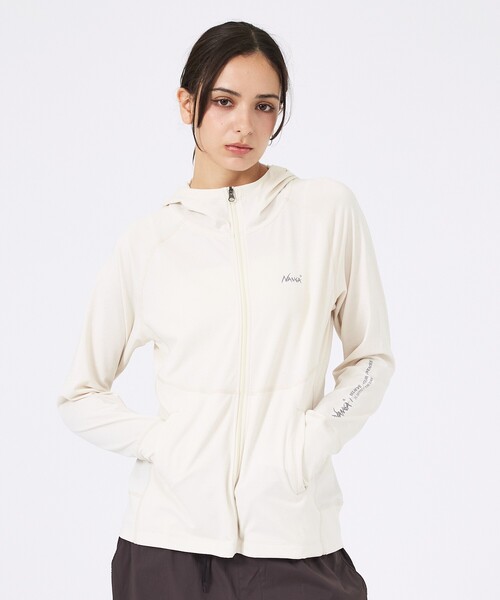 NANGA(ナンガ)の「【NANGA / ナンガ】Air Flex RASH GUARD ZIP PK W/リフレクタープリント ラッシュガードパーカー(Tシャツ/カットソー・レディース・ブラック/ホワイト/グレー・フリー)」の20枚目の写真