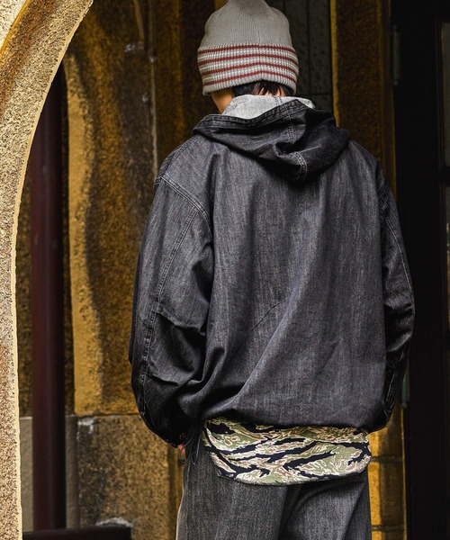 niko and...（ニコアンド）の「Denim Anorak Hoodie[niko and ...JEANS]（パーカー・メンズ・ブラック/インディゴブルー・MEDIUM/LARGE）」の8枚目の写真