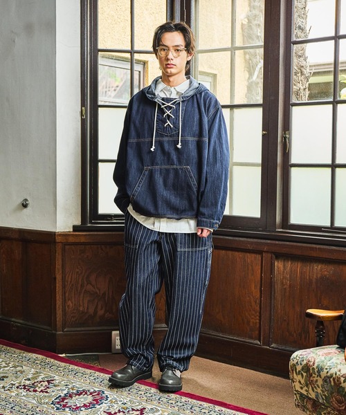 niko and...（ニコアンド）の「Denim Anorak Hoodie[niko and ...JEANS]（パーカー・メンズ・ブラック/インディゴブルー・MEDIUM/LARGE）」の9枚目の写真