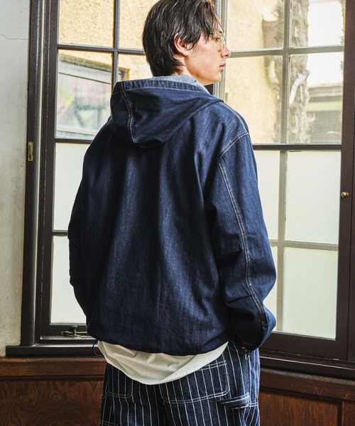 niko and...（ニコアンド）の「Denim Anorak Hoodie[niko and ...JEANS]（パーカー・メンズ・ブラック/インディゴブルー・MEDIUM/LARGE）」の14枚目の写真