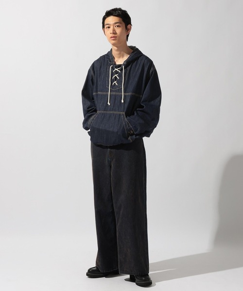 niko and...（ニコアンド）の「Denim Anorak Hoodie[niko and ...JEANS]（パーカー・メンズ・ブラック/インディゴブルー・MEDIUM/LARGE）」の20枚目の写真