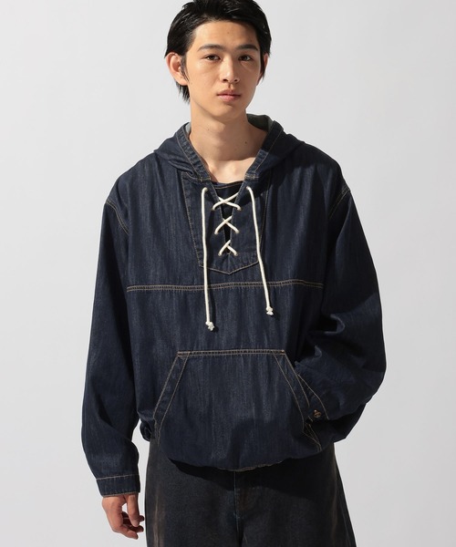 niko and...（ニコアンド）の「Denim Anorak Hoodie[niko and ...JEANS]（パーカー・メンズ・ブラック/インディゴブルー・MEDIUM/LARGE）」の22枚目の写真