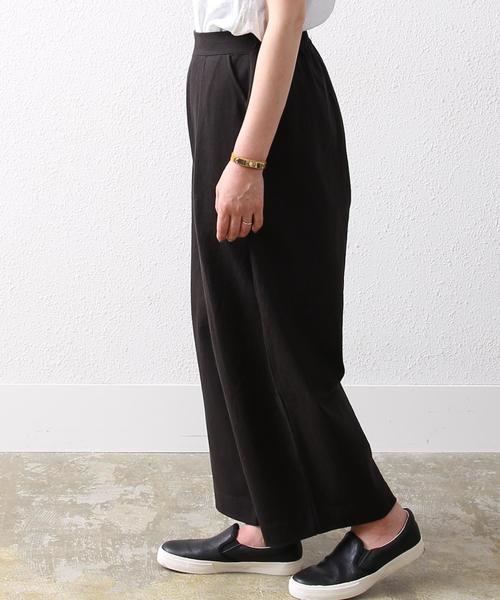 coen（コーエン）の「カットタックワイドパンツ（ブラック⇒WEB限定カラー）（その他パンツ・レディース・ブラック/グレー/ネイビー・LARGE/MEDIUM）」の5枚目の写真