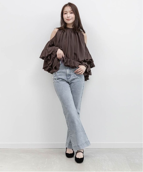 RANDA(ランダ)の「ベロアバックストラップパンプス(パンプス・レディース・ブラック/ネイビー/ピンク・S/L/M/LL)」の9枚目の写真