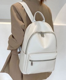【A4収納可・撥水PU】レザータッチシンプルリュック
